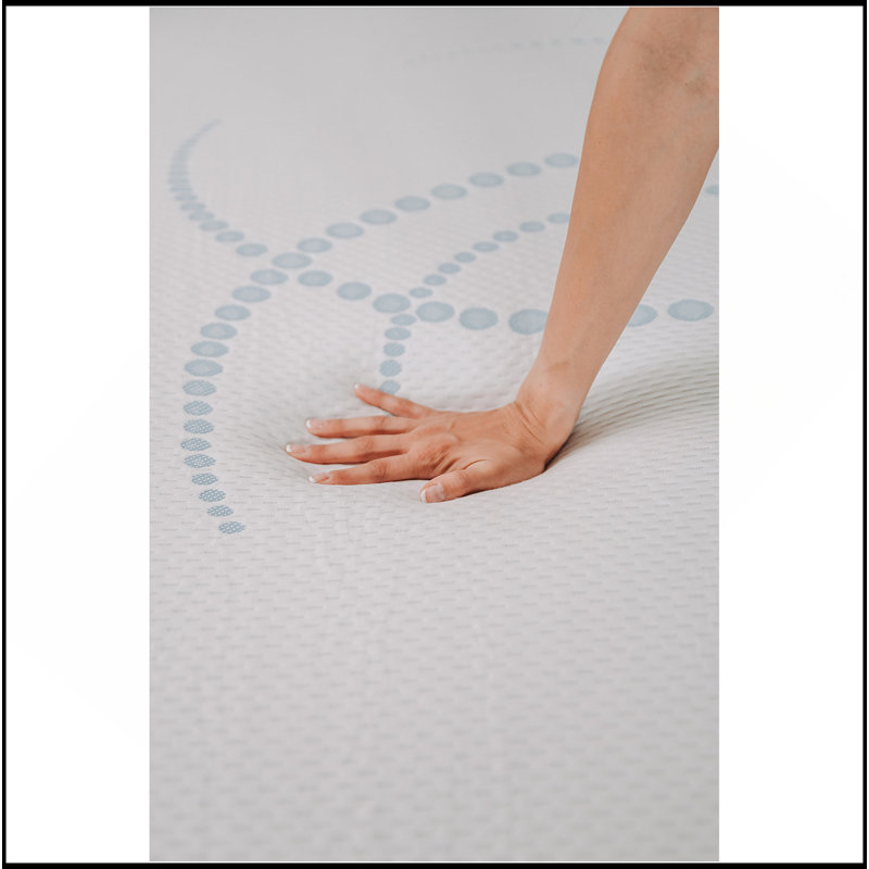 Matelas en mousse viscoélastique 8 pouces Sleep en blanc / bleu clair, Très grand simple