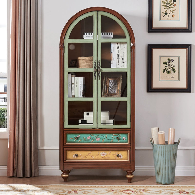 Vitrines en bois massif Bule, Brown