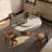 Luxury Gray Turntable Round Dining Table Solid Wood Base With Lazy Susan For 6-8-269605584