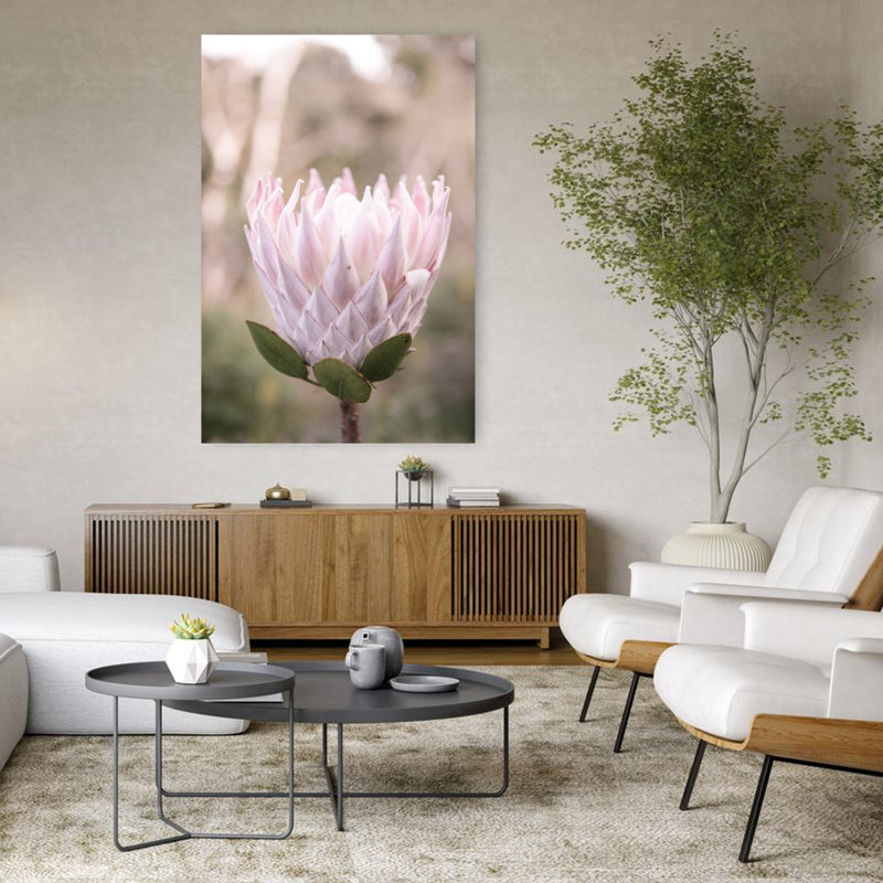 Art contemporain, art floral moderne délicat et élégant, H 48 po x l 32 po