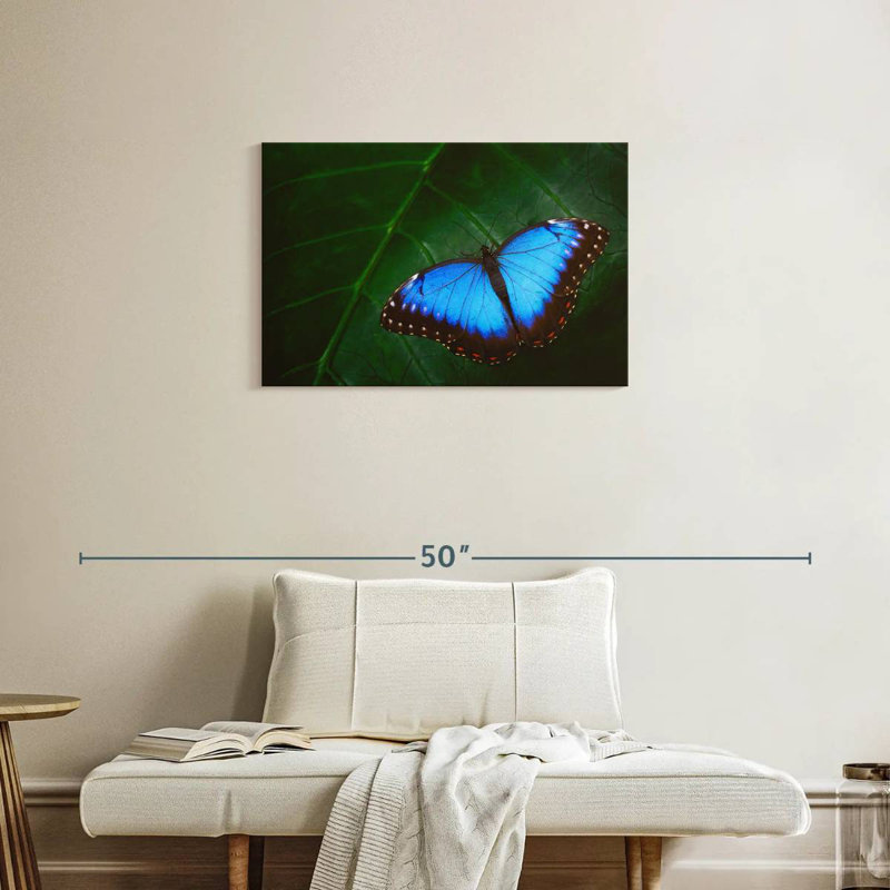 Joli papillon bleu Brampt, H 20 po x l 30 po