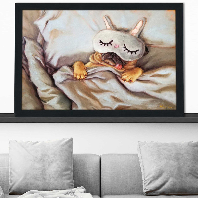 La Belle au bois dormant par - Peinture, H 21,5 po x l 27,5 po x P 0,75 po, Cadre espresso