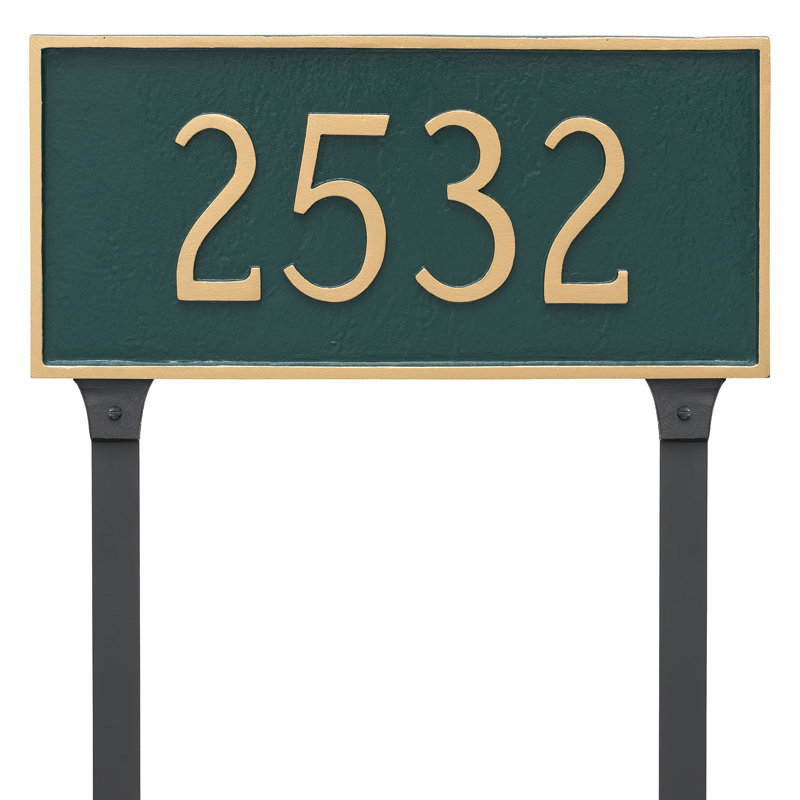 Plaque d'adresse classique 1 ligne, Noir/doré, Oui