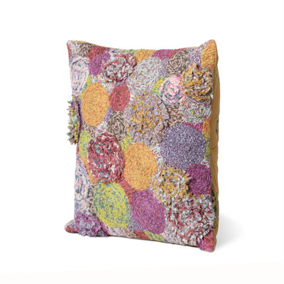 Ruffled Cotton Throw Pillow