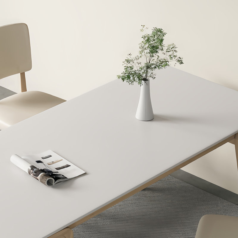 Cream style modern dining table and chair, 29.5"H x 70.8"L x 35.4"W