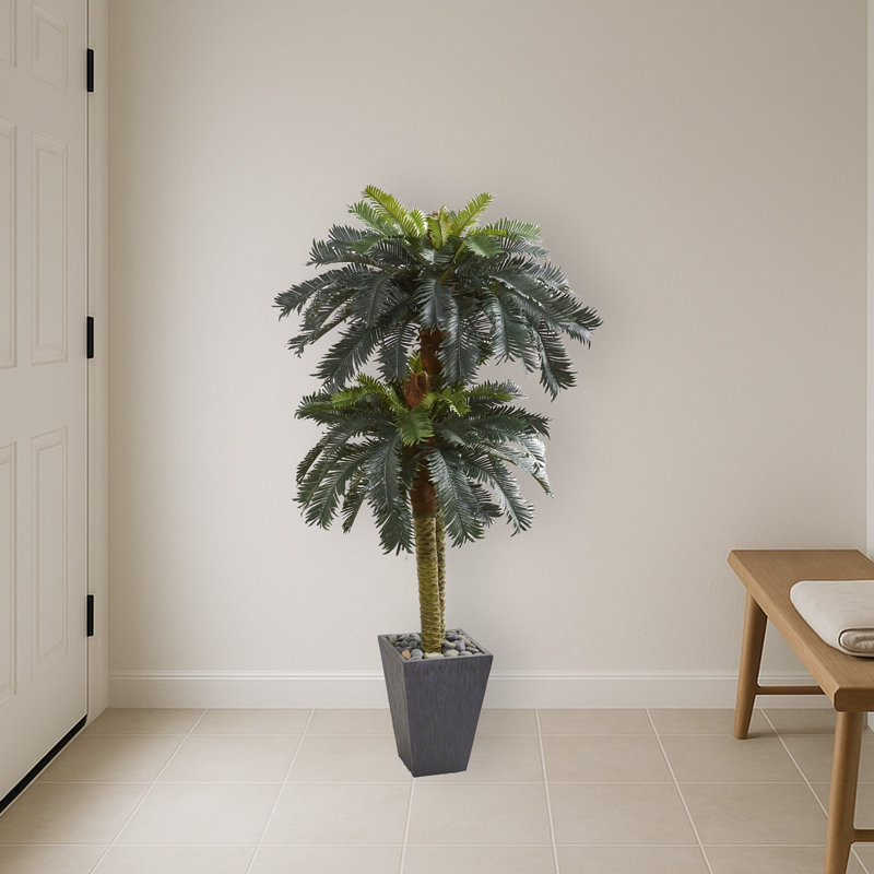 Double Sago Palm Artificial Tree