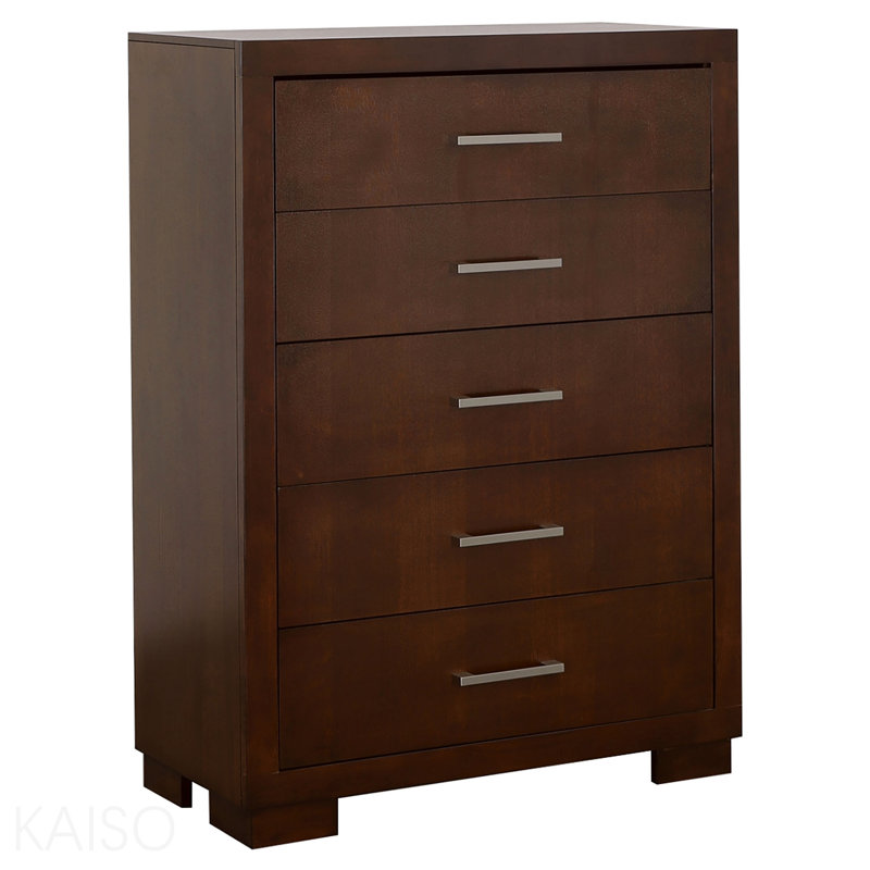 Commode de chambre à 5 tiroirs Cappuccino