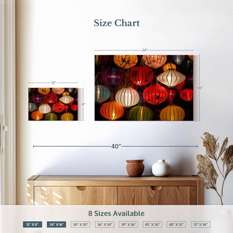 Kerner Colorful Silk Lanterns, 16" H x 24" W