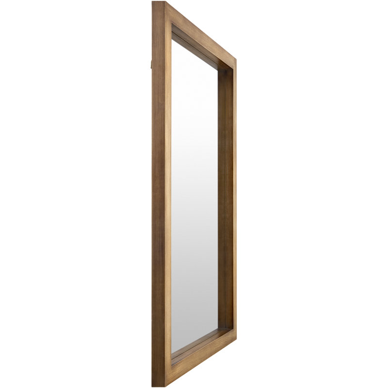 Rectangle Manufactured Wood Accent Mirror, 40" x 30", Antiqued Brown