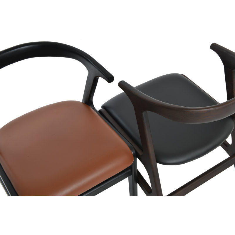 Chaise avec accoudoirs en bois de frêne Morelato, Noisette