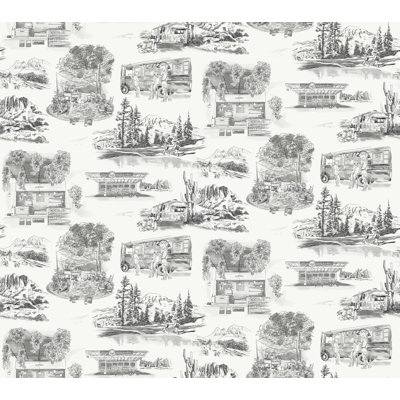 Modern Vista Toile Wallpaper Roll