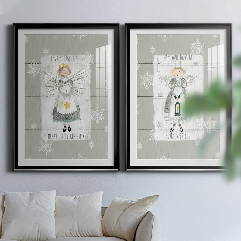 «Merry Little Christmas», ensemble de 2 reproductions d'art, H 26,5 po x l 73 po x P 1,5 po, H 31,5 po x l 47 po x P 1,5 po
