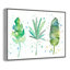 Abstrait palmiers - cadre flottant, reproduction d'art sur toile-46817830-46817835