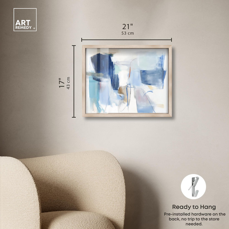 «Winter White I Shadowbox Print» par Art Remedy, H 17 po x l 21 po, Crème, crème