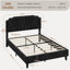 Upholstered Bed Frame with with Diamond Button-Tufted Headboard-910678846-910678847