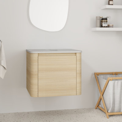 24'' Single Bathroom Vanity Base Only, Base Cabinet without Top in White Oak