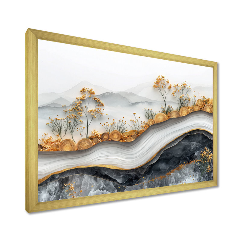 Ignaz - Floral Wall Art, Reproduction encadrée d'une seule photo, H 30 po x l 40 po, Doré