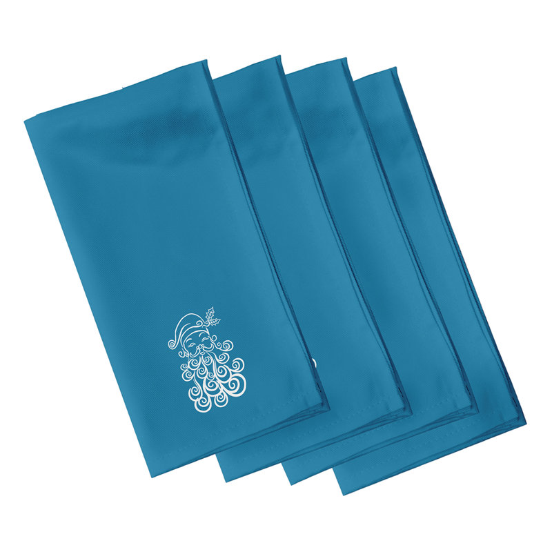 Ensemble de serviettes 4 pièces Santa Baby, L 18 po x L 18 po, Turquoise