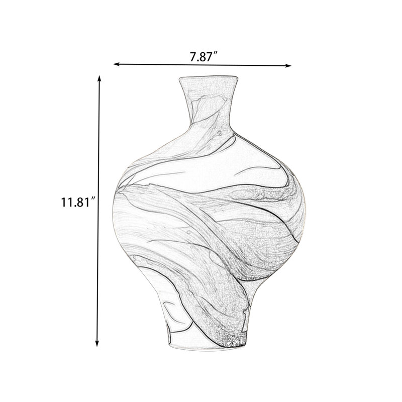 Vase de table en céramique marron de style milieu du siècle