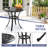 26.77" Round Cast Aluminum Outdoor Dining Table wtih 1.88" Umbrella Hole