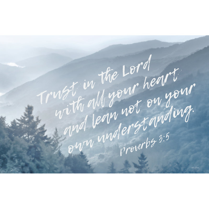 Trust In The Lord 2886493, Blanc, H 24 po x l 36 po, Imprimé avec cadre noir