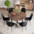 Round Dining Table Set with Velvet Upholstery Chairs-896957265-896957264-892995273