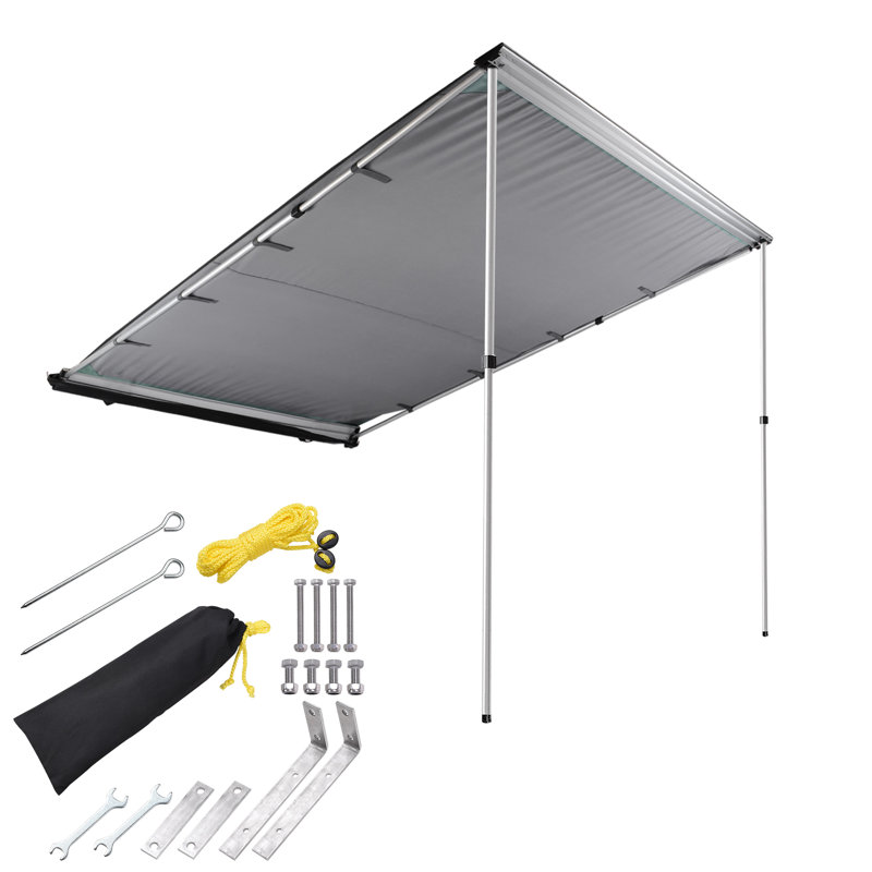 Auvent latéral escamotable manuel avec gris Yescom, H 98,43 po x l 78,74 po x P 85,43 po