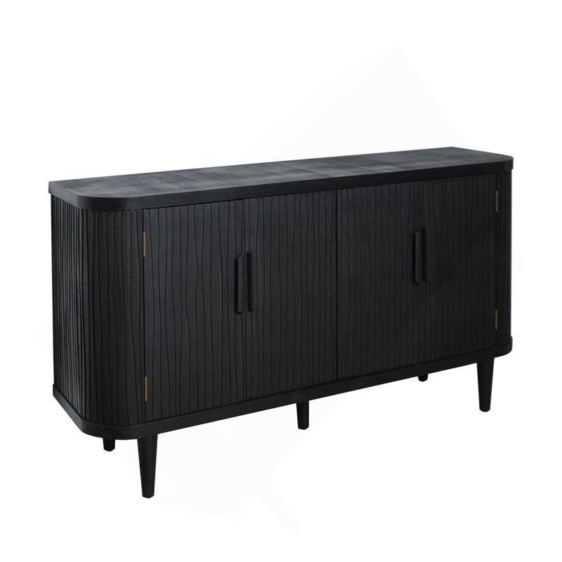 Armoire de rangement décorative, armoire d'appoint moderne avec tablettes réglables, buffet autoportant avec quatre portes, armoire décorative avec 4 portes pour le couloir du salon