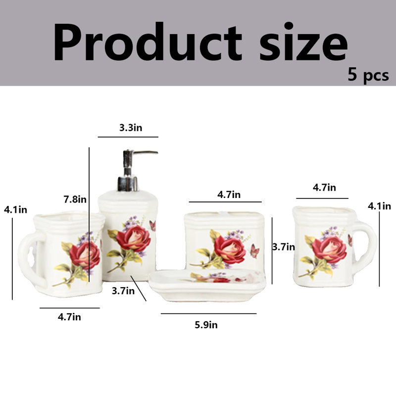 Ceramic Bathroom Accessories Set