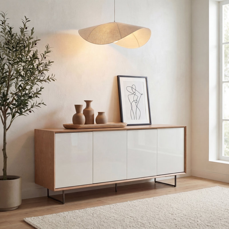 Buffet laqué Damasco Morwen Quadrum/Branco, Branco