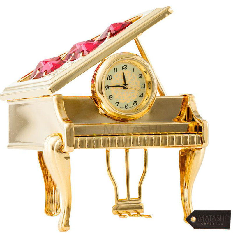 Horloge de table Glam, Doré / rouge