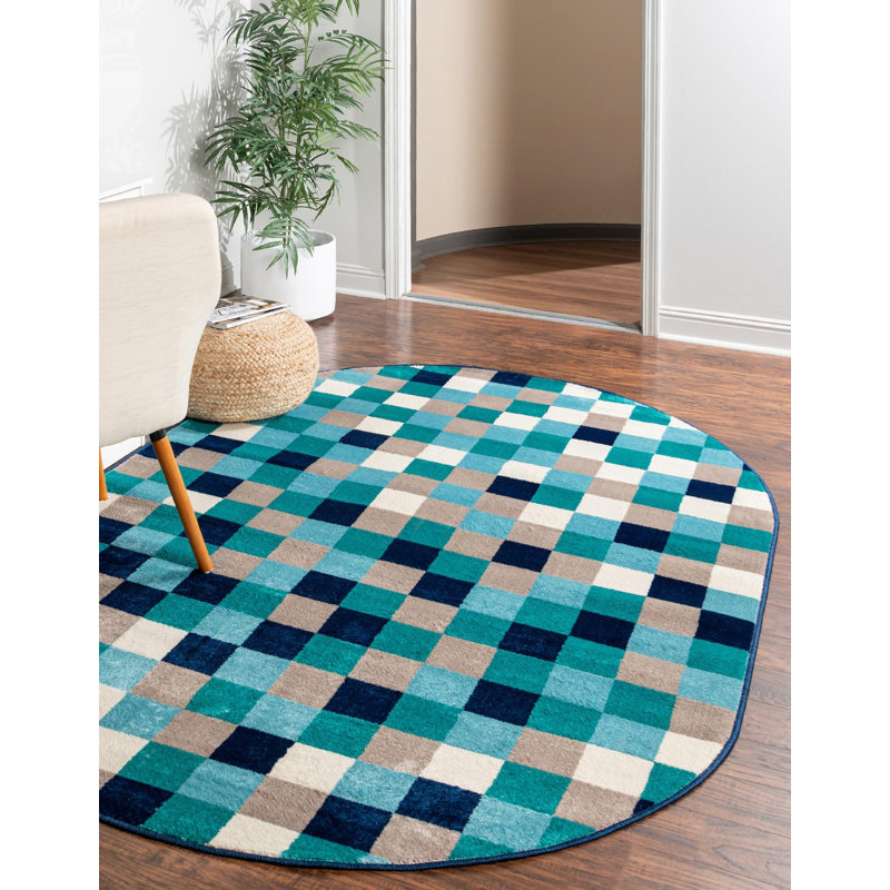 Analiese Geometric Indoor Rug, Oval 5'3" x 8'