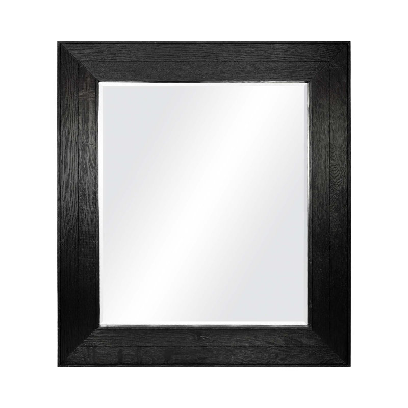 Vintner Rustic Beveled Bathroom Mirror, Noir
