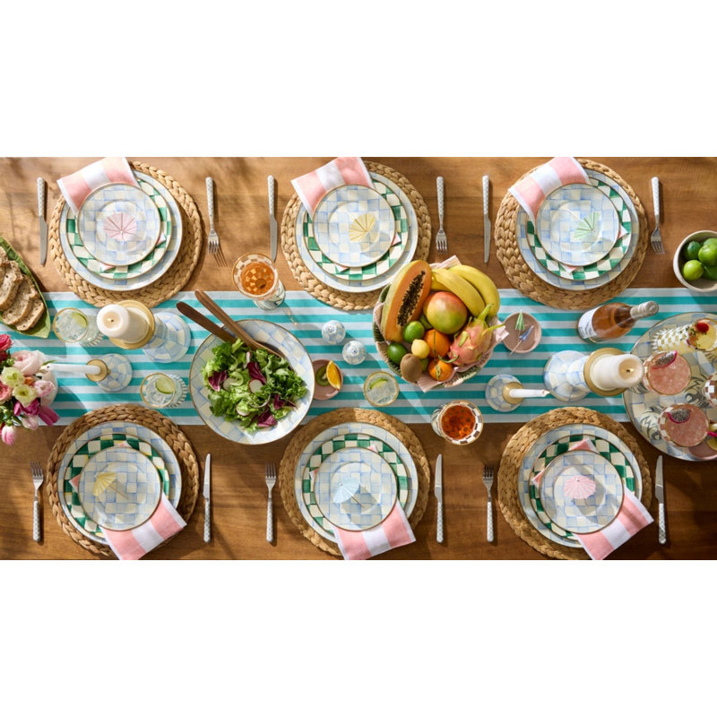 Sky Check Medium Pillar Candlestick