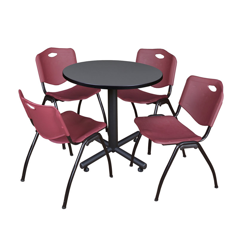 Table de salle de repos Nicklo, Bourgogne, 29" H x 30" L x 30" D, Gris