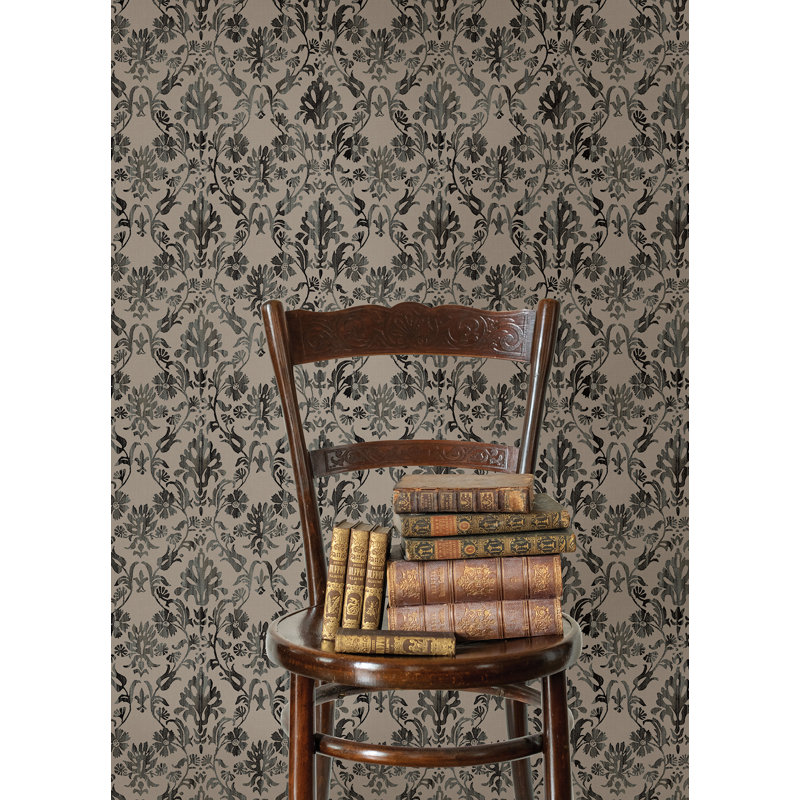Papier peint auto-adhésif Blooming Damask, Taupe
