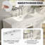 Lavabo en résine 48 po pour meuble-lavabo, lavabo de salle de bain avec 3 trous de robinet, comptoir de meuble-lavabo seulement, blanc éclatant