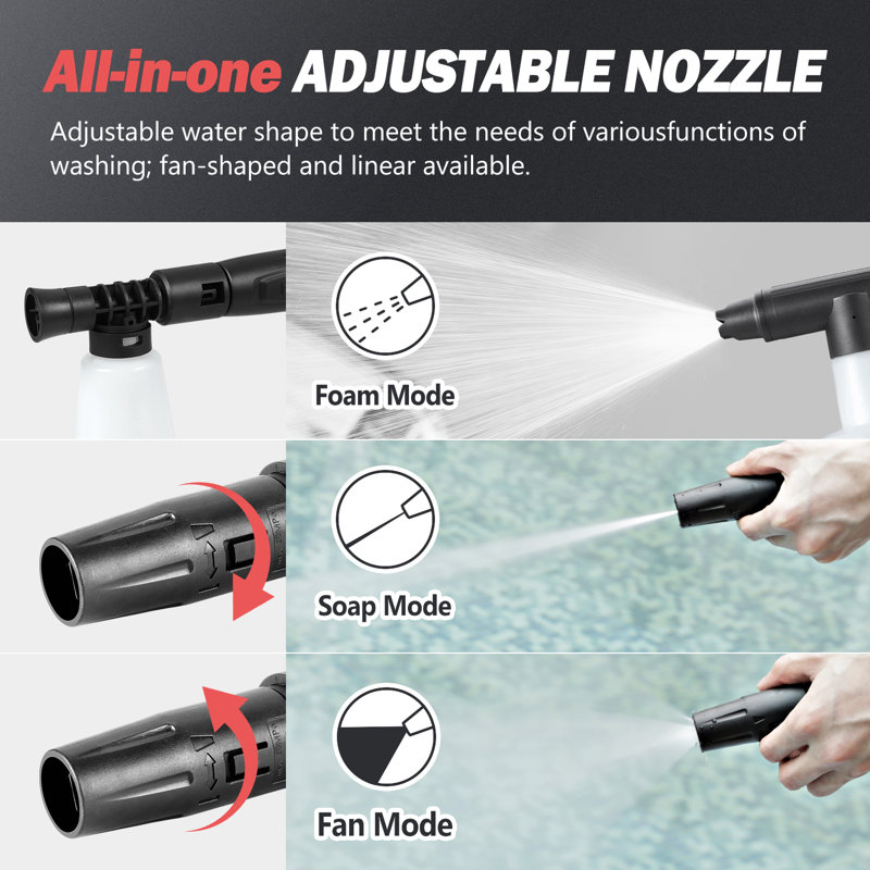 DNA Motoring Plug-in Pressure Washer, Red/Black