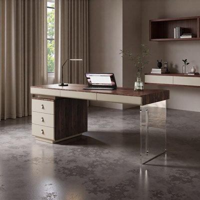 Bureau italien de luxe minimaliste italien avec pieds en acrylique