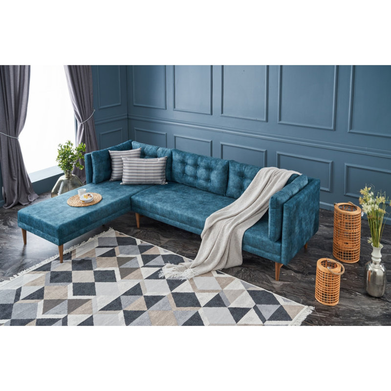 Canapé modulaire Edony, 100 % polyester turquoise