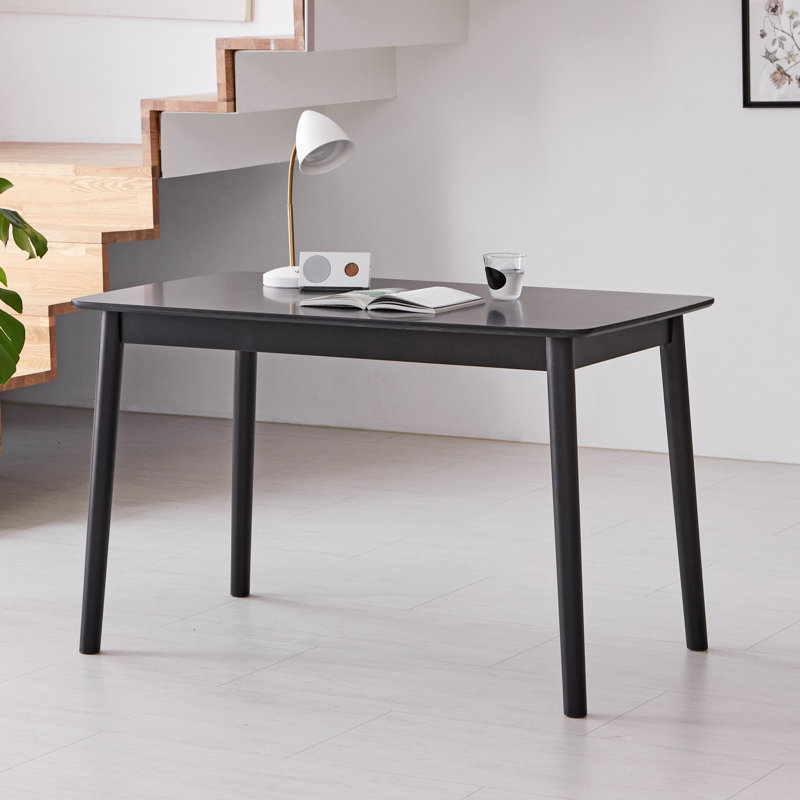 Husno Solid Wood Modern Rectangular Dining Table, 29.1" H x 47" L x 27.3" W, White