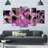 " Pink Fractal Pattern With Swirls " 5 - Pieces