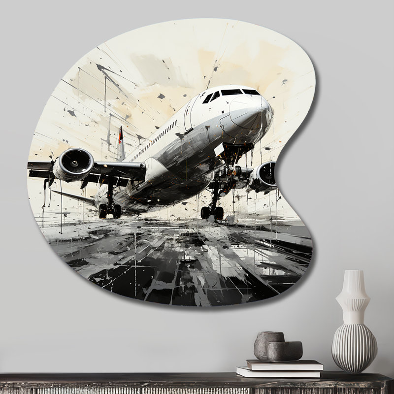 Abstrait avion en forme de goutte - Décoration murale irrégulière en métal, H 27 po x l 27 po