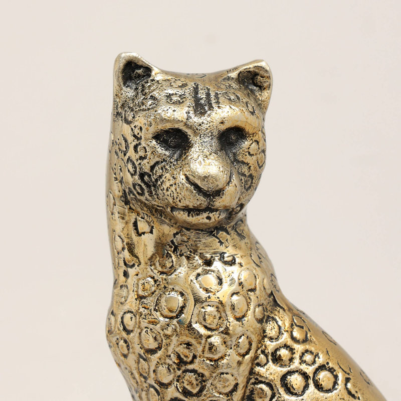 Sculpture décorative en aluminium Jaguar pour la maison-Figurine animalière-objet de table-5,5 x 3,5 po