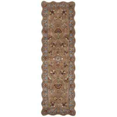 Tapis beige / bleu en laine touffeté à la main Cranmore