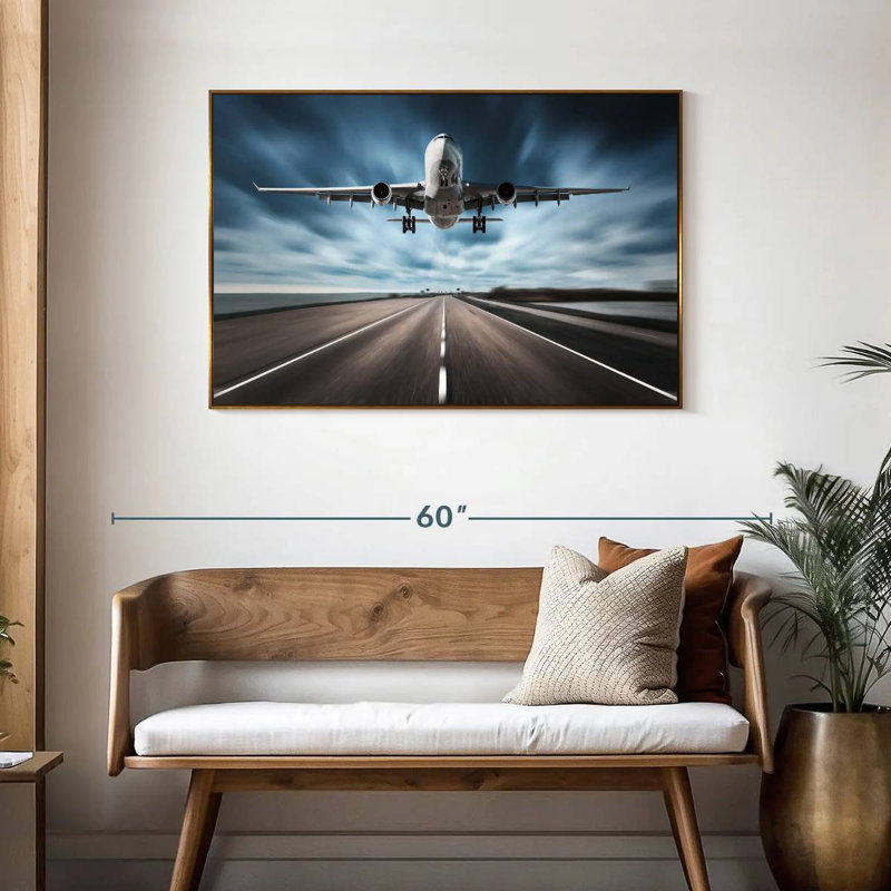 Avion de piste, Cadre flottant doré, 43 po x 29 po