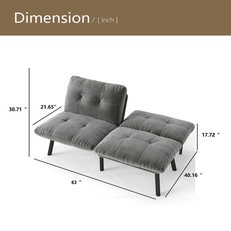 Canapé-lit convertible pliant moderne, Gris