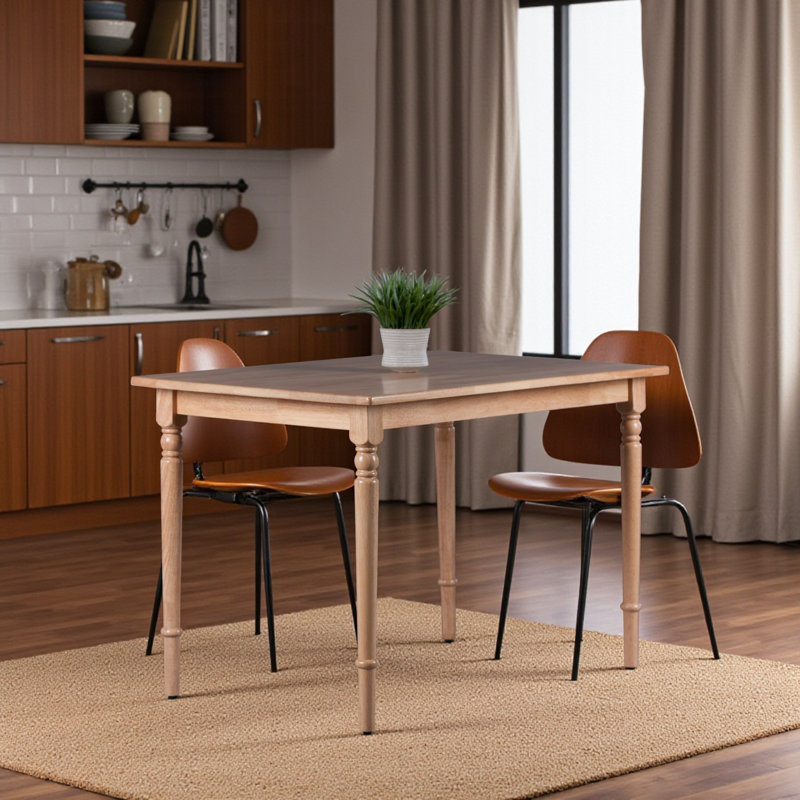 Annissa Dining Table with Solid Wood in Brown Finish, 29.9" H X 47" W X 29.25" D
