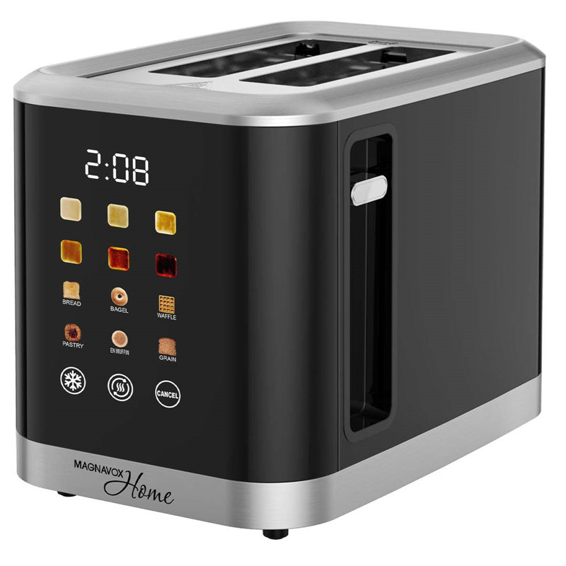 Magnavox 2 Slice Toaster with LCD Touchscreen Display, Black