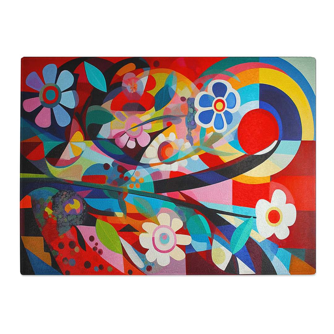 Constructivism Flowers Vol.6  Glass Chopping Board
